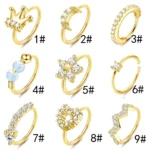 316L Surgical Steel CZ Butterfly Nose Ring For Nose Piercing