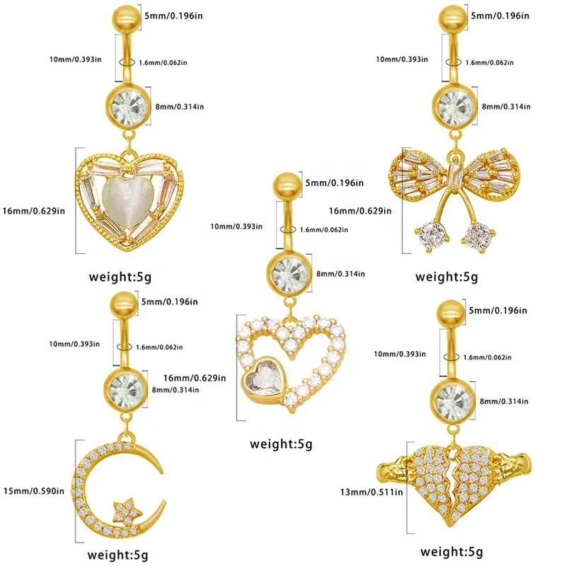 316L Surgical Steel Butterfly Belly Button Ring For Navel Piercing - Image 2