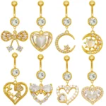 316L Surgical Steel Butterfly Belly Button Ring For Navel Piercing