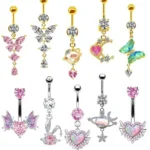 316L Surgical Steel Butterfly Belly Button Ring For Navel Piercing