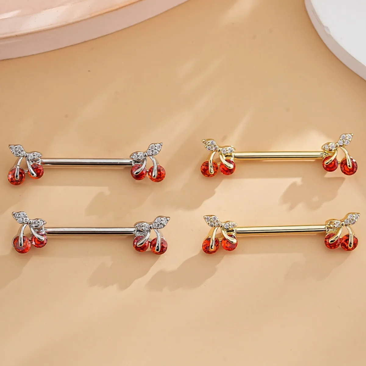 316L Surgical Steel CZ Nipple Ring For Nipple Piercing - Image 2