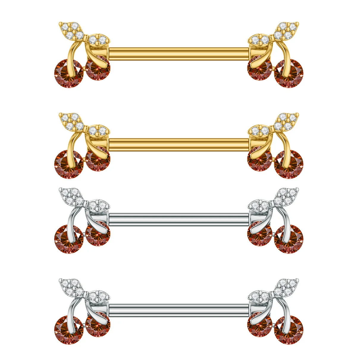 316L Surgical Steel CZ Nipple Ring For Nipple Piercing