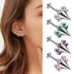 316L Surgical Steel CZ Piercing Earring For Ear Piercing