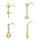 925 Silver Butterfly L-shaped Nose Stud For Nose Piercing