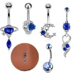 316L Surgical Steel Heart Belly Button Ring For Navel Piercing