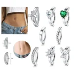 316L Surgical Steel Heart Belly Button Ring For Navel Piercing