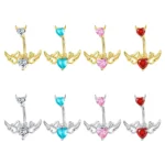 316L Surgical Steel CZ Belly Button Ring For Navel Piercing