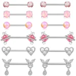 316L Surgical Steel Butterfly Nipple Ring For Nipple Piercing