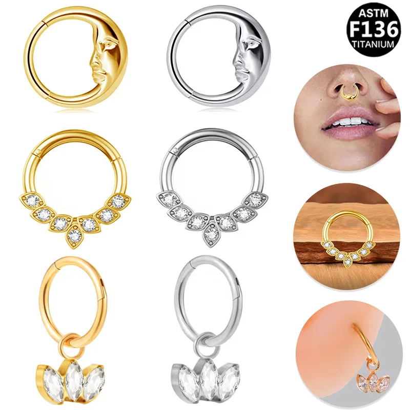 ASTM F136 Titanium Segment Clicker Ring For Septum Or Nose Piercing