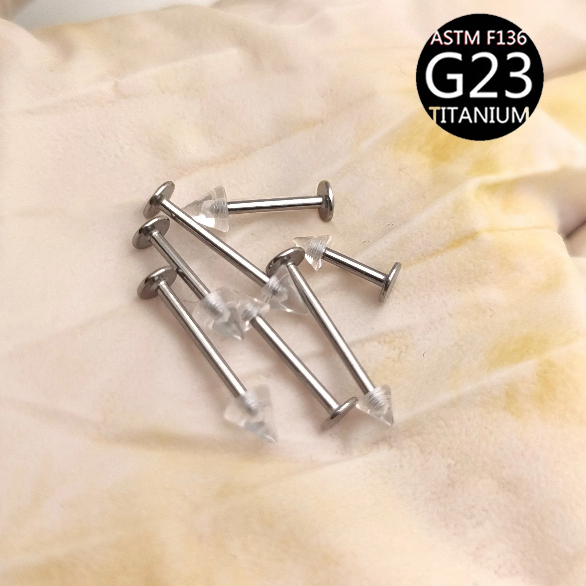 ASTM F136 Titanium Spike Internally Threaded Labret Stud For Lip, Cartilage Or Tragus Piercing - Image 2