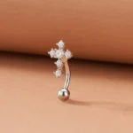 316L Surgical Steel Cross Belly Button Ring For Navel Piercing
