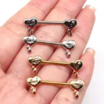 316L Surgical Steel Heart Nipple Ring For Nipple Piercing