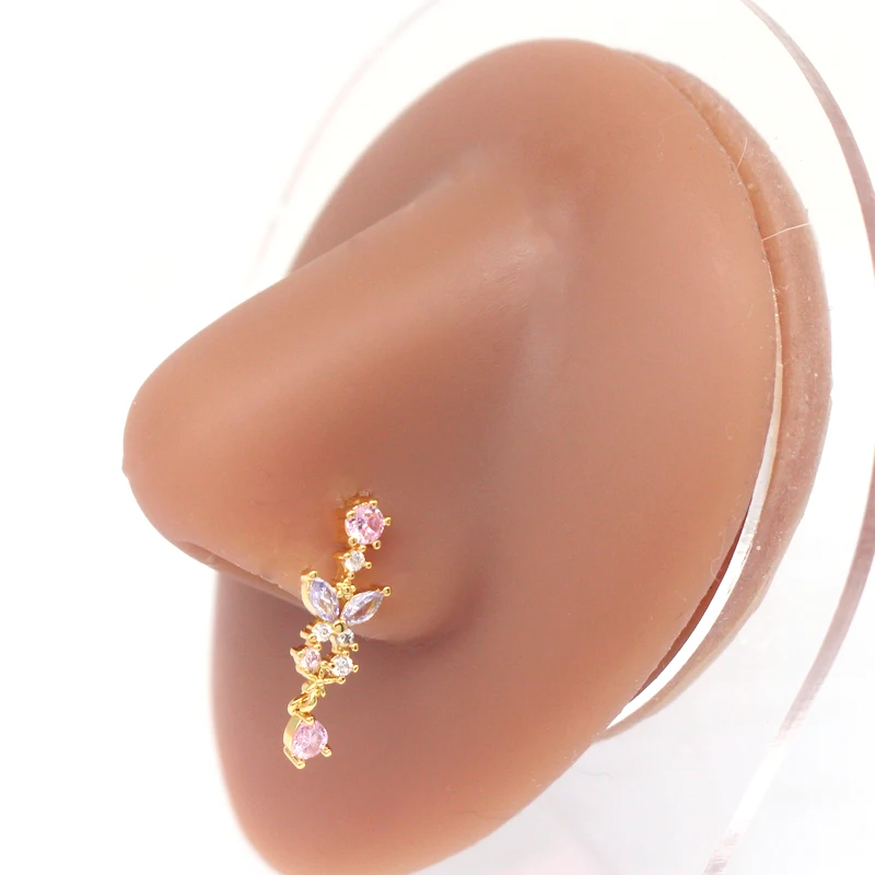 316L Surgical Steel Butterfly L-shaped Nose Stud For Nose Piercing