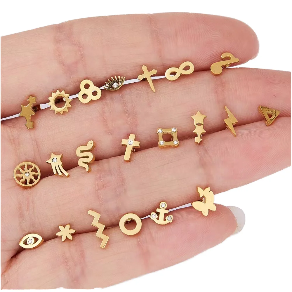316L Surgical Steel Butterfly Star Piercing Earring For Ear Piercing - Image 2