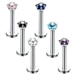 316L Surgical Steel CZ Cartilage Stud For Cartilage Or Helix Piercing