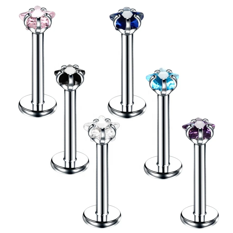 316L Surgical Steel CZ Cartilage Stud For Cartilage Or Helix Piercing