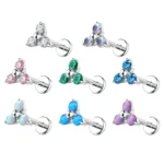 ASTM F136 Titanium Internally Threaded Labret Stud For Lip, Cartilage Or Tragus Piercing