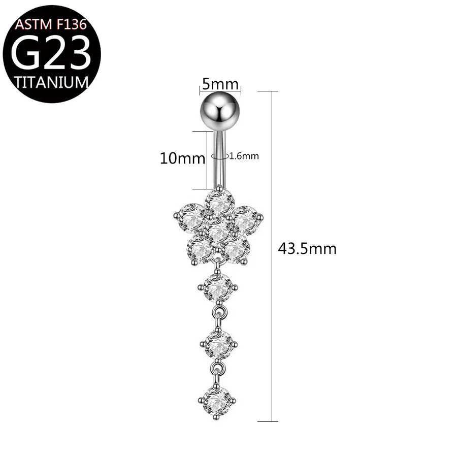 ASTM F136 Titanium Belly Button Ring For Navel Piercing - Image 2