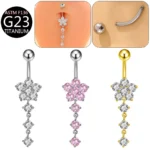 ASTM F136 Titanium Belly Button Ring For Navel Piercing