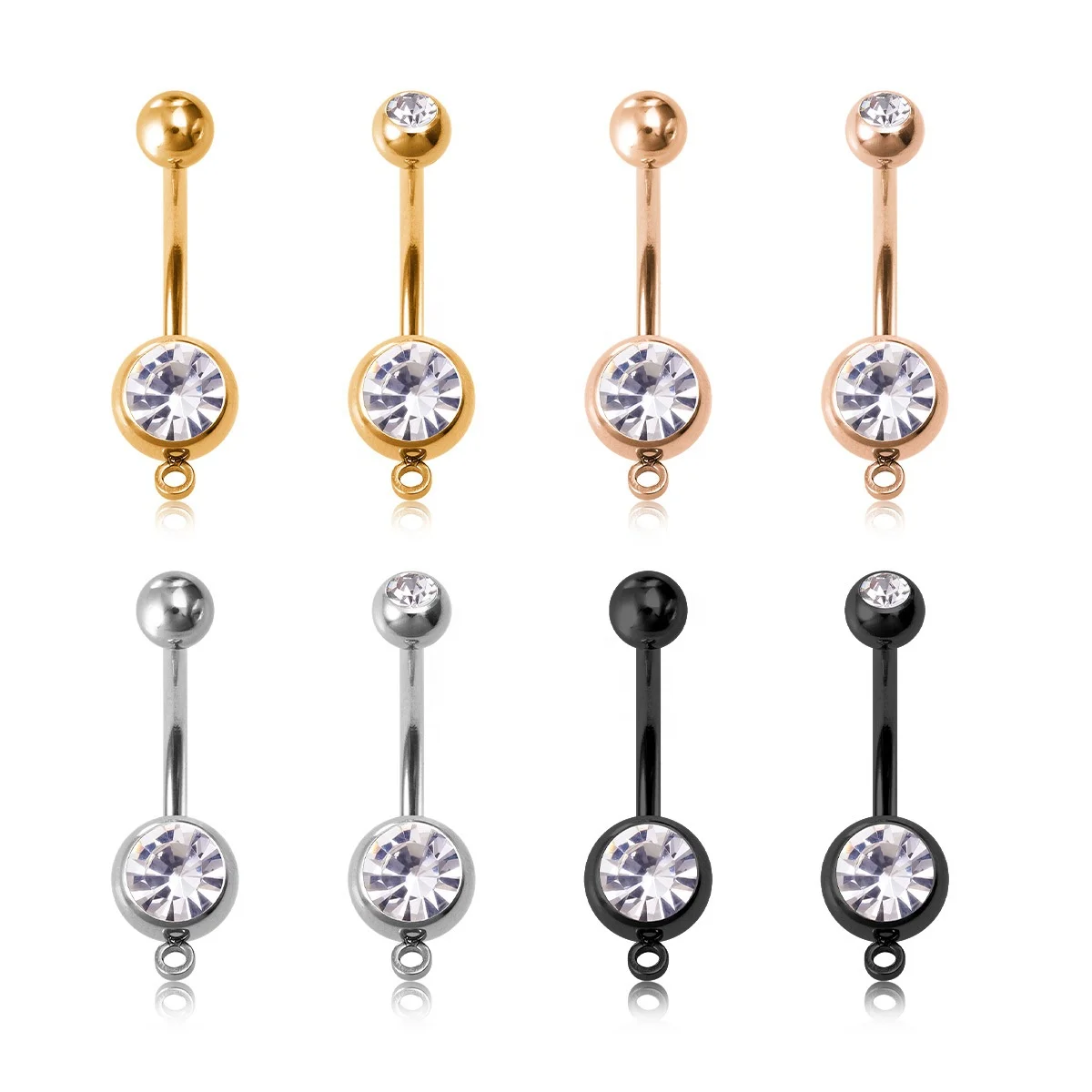 316L Surgical Steel Belly Button Ring For Navel Piercing - Image 2