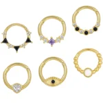 925 Silver Segment Clicker Ring For Septum Or Nose Piercing