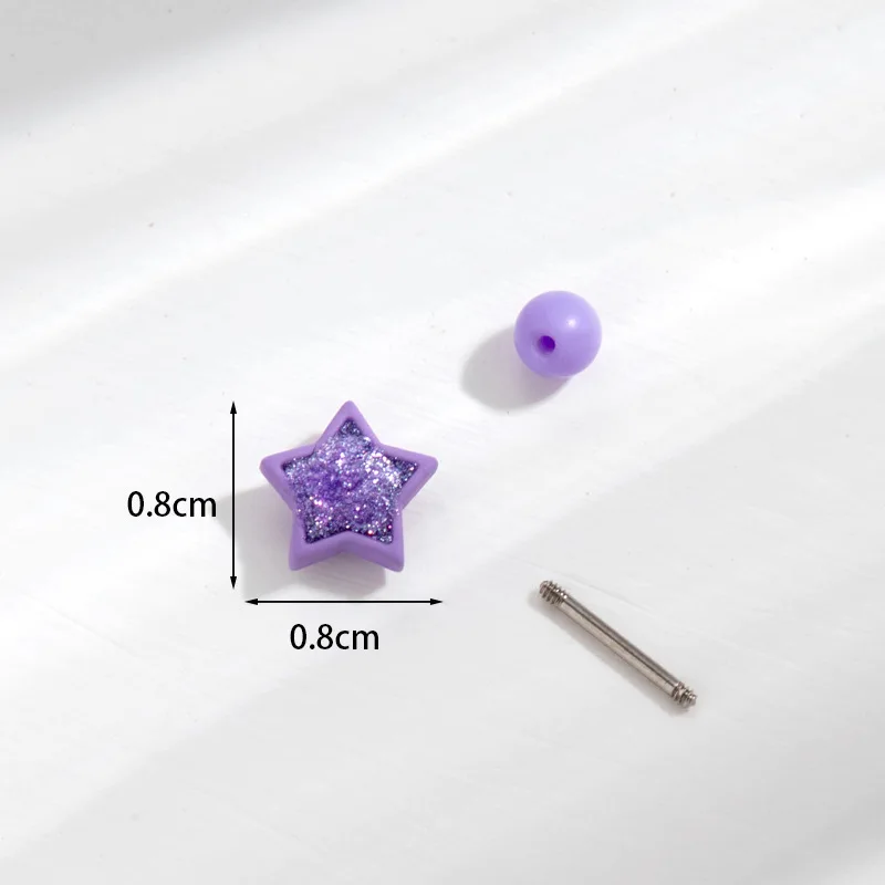316L Surgical Steel Star Cartilage Stud For Cartilage Or Helix Piercing - Image 2