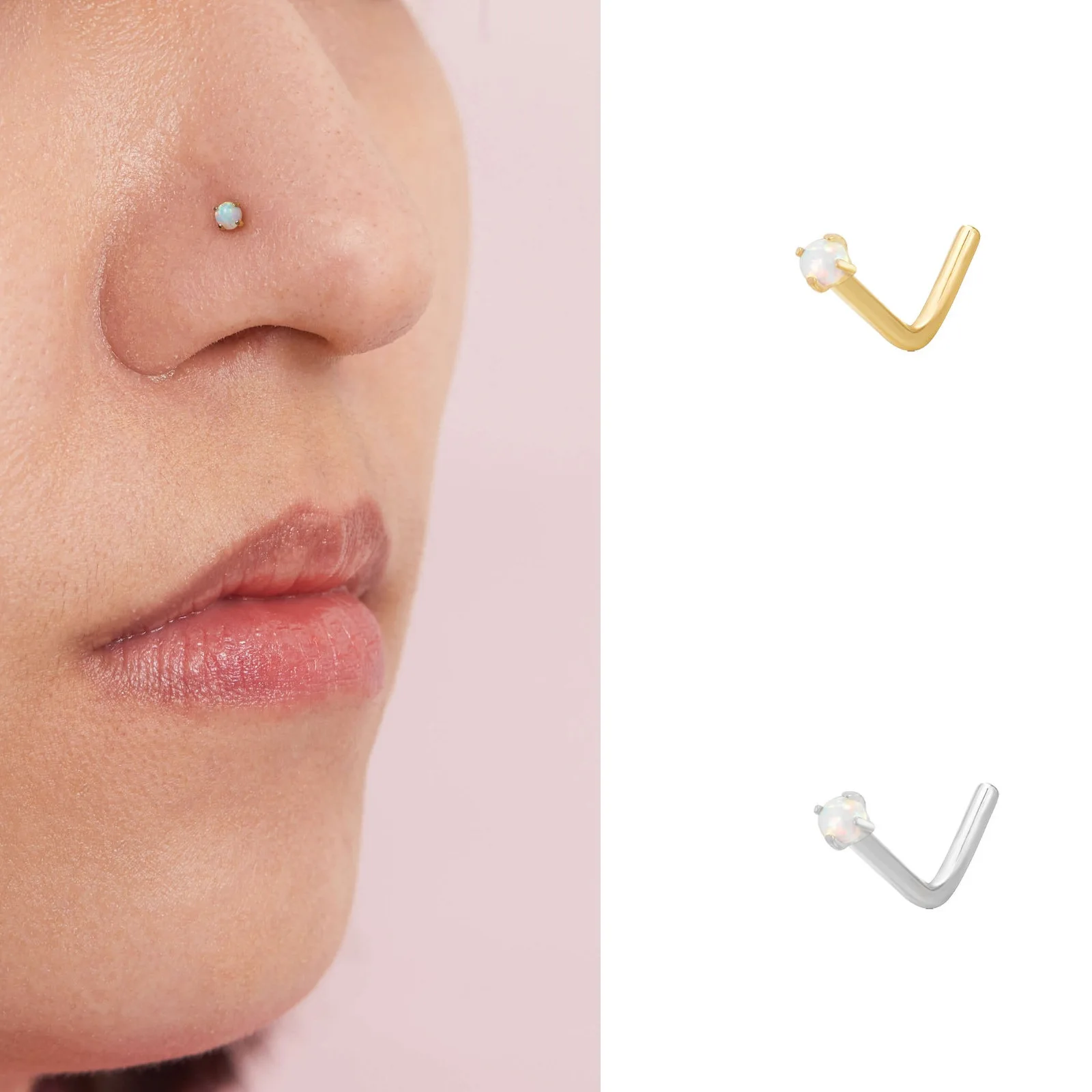 925 Silver CZ Nose Stud For Nose Piercing - Image 2