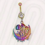 316L Surgical Steel Heart Bow Belly Button Ring For Navel Piercing