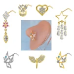 316L Surgical Steel Butterfly Flower Nose Ring For Nose Piercing