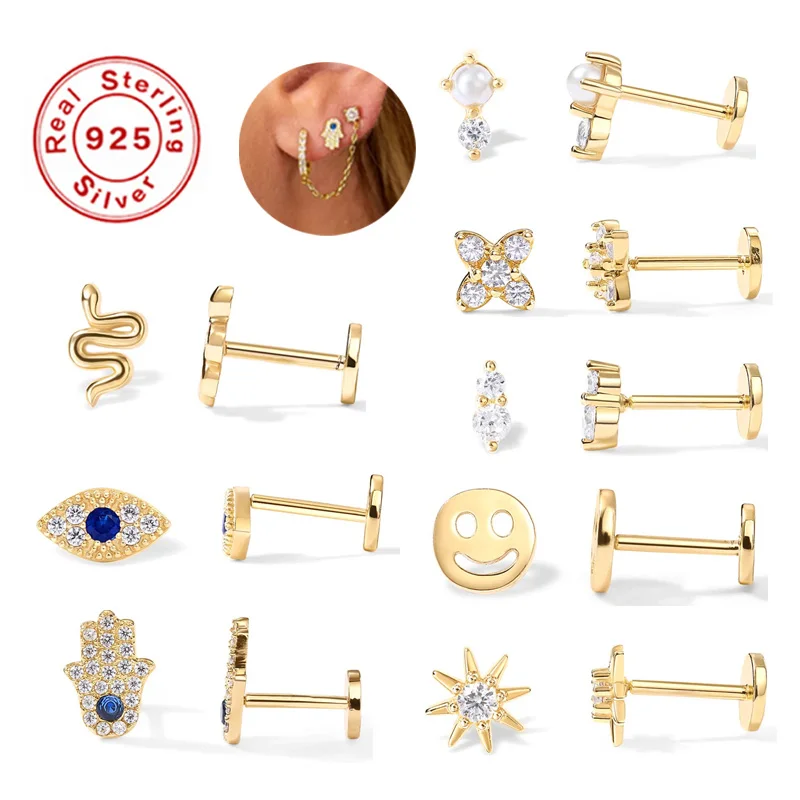 925 Silver Piercing Earring For Ear Piercing