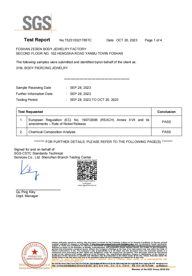 PSS_316L_Piercing_Jewelry_SGS_REACH_Nickel_Release_Test_Report